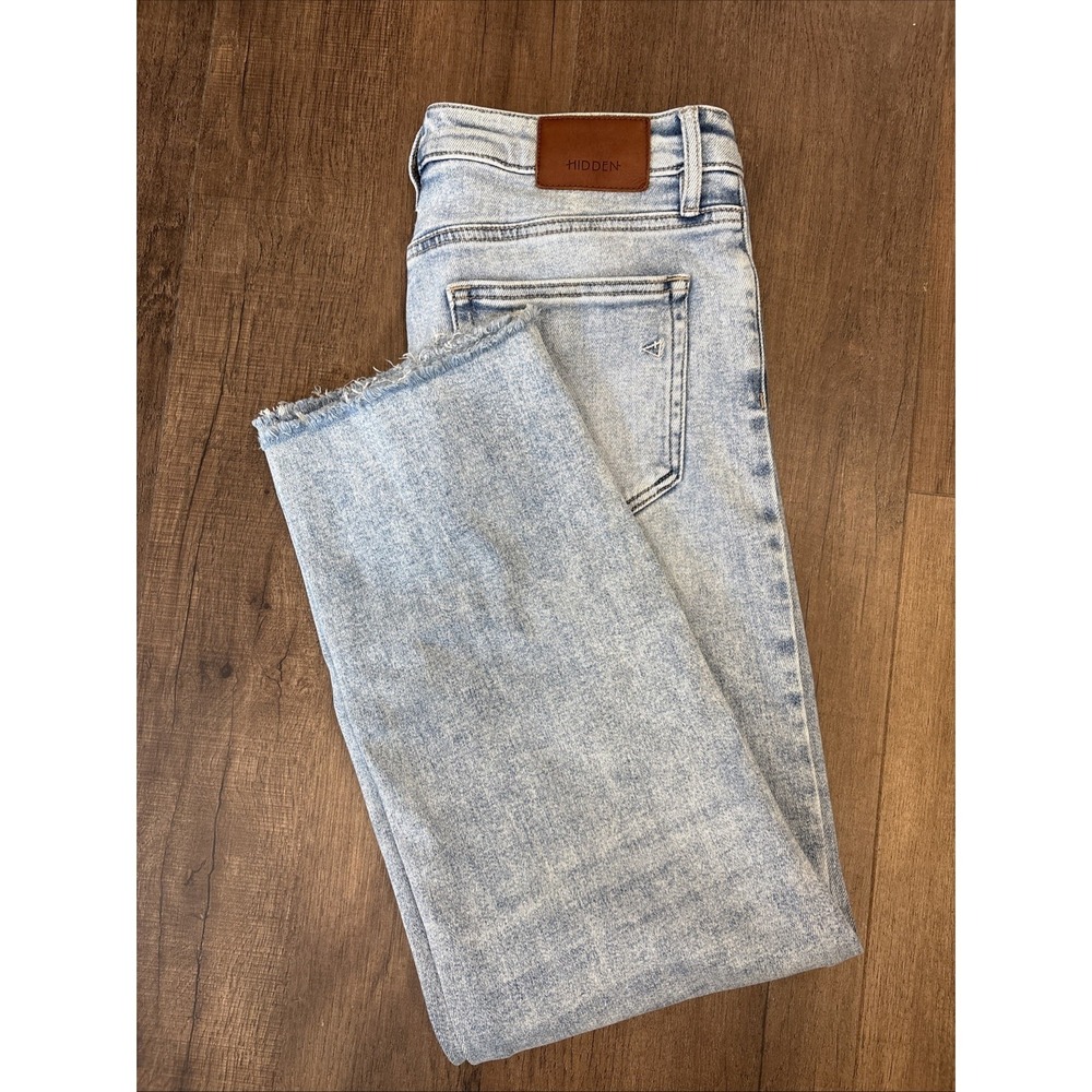 Hidden Jeans Women 30x27 Tracey High Rise Straight Distressed Stretch Buckle BKE